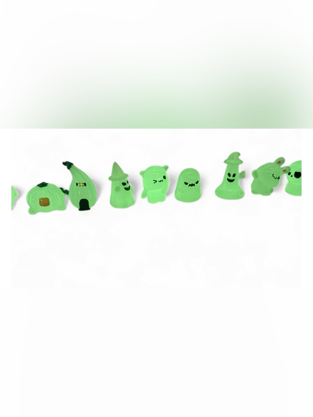Glow in the Dark Halloween Miniature Figurine Lot Spooky Ghost Resin Decor 9pc